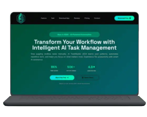 AI task management website interface